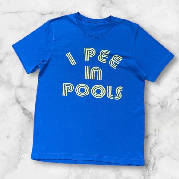 💟Adult | “I PEE IN POOLS” Vibrant Blue Tee - Picture 3 of 12